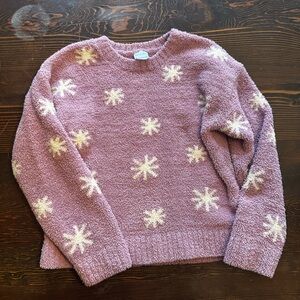Hanna Andersson Girl’s Plush Crewneck Sweater in Purple